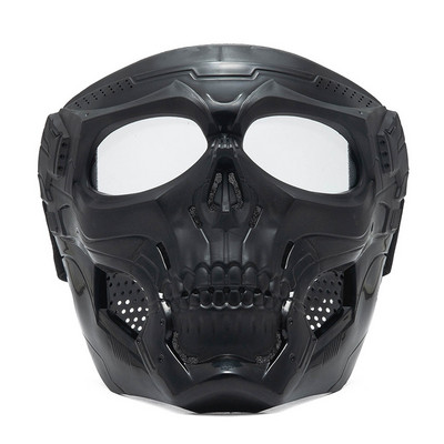 Mască cu cască de groază cu craniu Ochelari de protecție pentru motociclete off-road Mască de călărie sportivă Cască de motocicletă deschisă Mască de craniu rece cu ochelari de protecție