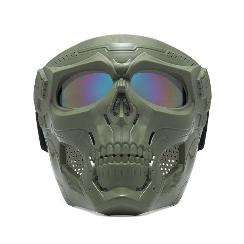 Kaukolės siaubo šalmo kaukė visureigiams motociklo akiniai sportinė jojimo kaukė atvira motociklo šalmo kaukė šauni kaukolė su akiniais