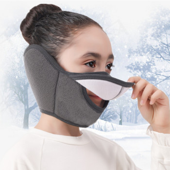 Универсална студоустойчива маска с отворен нос Възрастен мотоциклет Защита на ушите Антигаз Топла маска Памучна маска от поларено руно