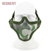 Täiustatud terasest metallvõrkmask taktikaline jahindus paintballi poole näoga pealuu mask sõjaliseks laskekiiver näokaitse