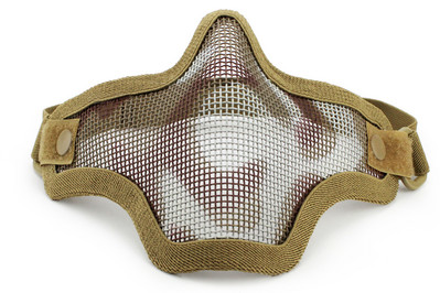 Täiustatud terasest metallvõrkmask taktikaline jahindus paintballi poole näoga pealuu mask sõjaliseks laskekiiver näokaitse