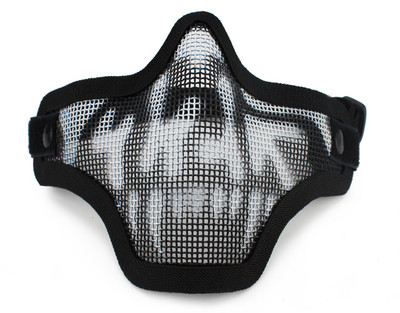 Täiustatud terasest metallvõrkmask taktikaline jahindus paintballi poole näoga pealuu mask sõjaliseks laskekiiver näokaitse