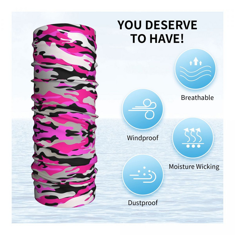 Roosa Must Purpur Kamuflaaž Balaclava Kalastamine Jooksmine Reisi näokattemask Naiste Lõbus Jalgrattamask Õmblusteta Pehme Sall Bandana