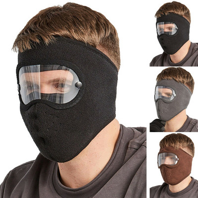 Vēja un putekļu necaurlaidīga maska riteņbraukšanai slēpošanai Elpojoša maska Flīsa maska ar augstas izšķirtspējas brillēm