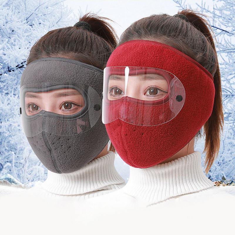 Maska otporna na vjetar i prašinu za biciklizam, skijanje Prozračna maska Maska od flisa s naočalama visoke razlučivosti Kapa za vožnju