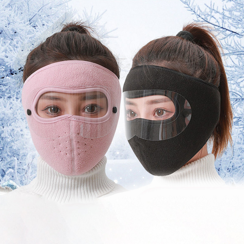 Maska otporna na vjetar i prašinu za biciklizam, skijanje Prozračna maska Maska od flisa s naočalama visoke razlučivosti Kapa za vožnju