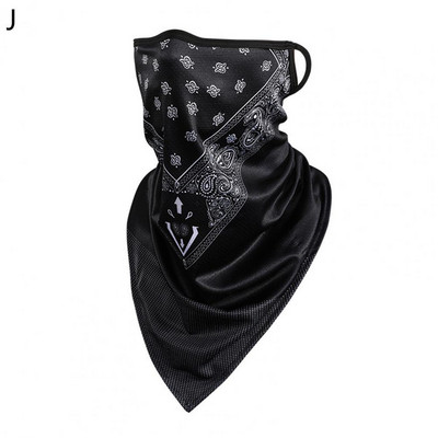 Ledus zīda trīsstūris riteņbraukšanas šalle, saules izturīga, ātri žūstoša, laba ventilācija