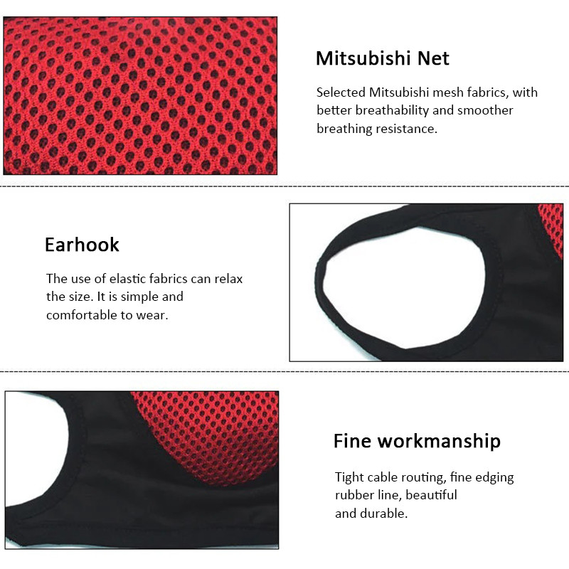 Puuvillane näomask hingav mootorratta maskid Unisex tolmuvastased must kaitsev suukate Jalgrattasport Маски Jalgrattavarustus