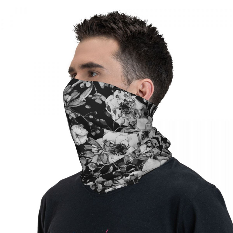 Melnbalts Dārzs Bandana Roses Art Retro Balaclava Rudens Izjādes Makšķerēšana Aizsardzība Riteņbraukšanas Maska Kakla Siltāka Sejas Maskas