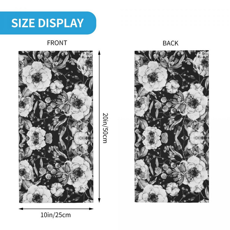 Melnbalts Dārzs Bandana Roses Art Retro Balaclava Rudens Izjādes Makšķerēšana Aizsardzība Riteņbraukšanas Maska Kakla Siltāka Sejas Maskas