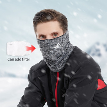Зимни спортове Bandana Thermal Fleece Neck Buff Мъжка ветроустойчива маска за лице с филтър Колоездене Ear Warmer Half Face Balaclava Riding