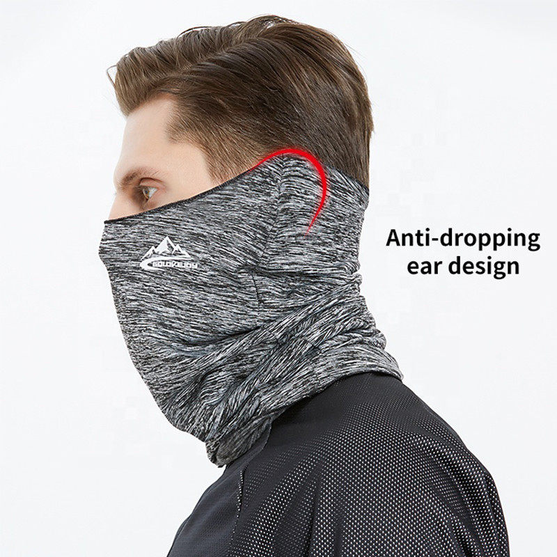 Žiemos sporto juosta Thermal Fleece Neck Buff Vyrų vėjui atspari veido kaukė su filtru, dviračių ausų šildytuvas pusei veido, jodinėjimas balaklava