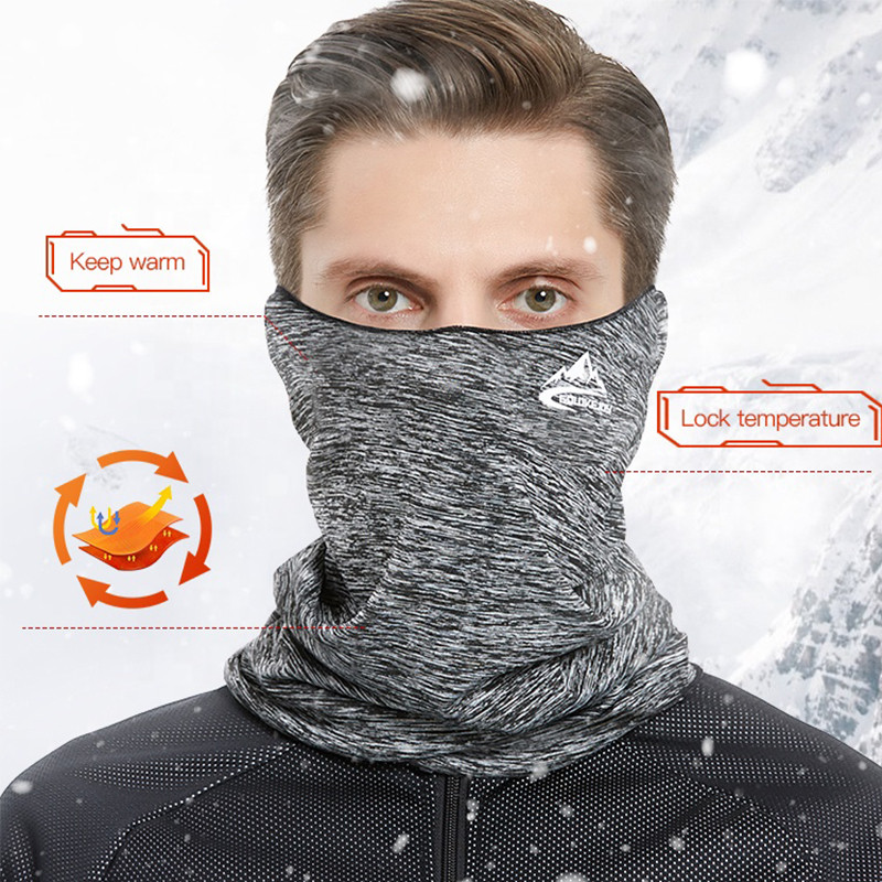 Žiemos sporto juosta Thermal Fleece Neck Buff Vyrų vėjui atspari veido kaukė su filtru, dviračių ausų šildytuvas pusei veido, jodinėjimas balaklava