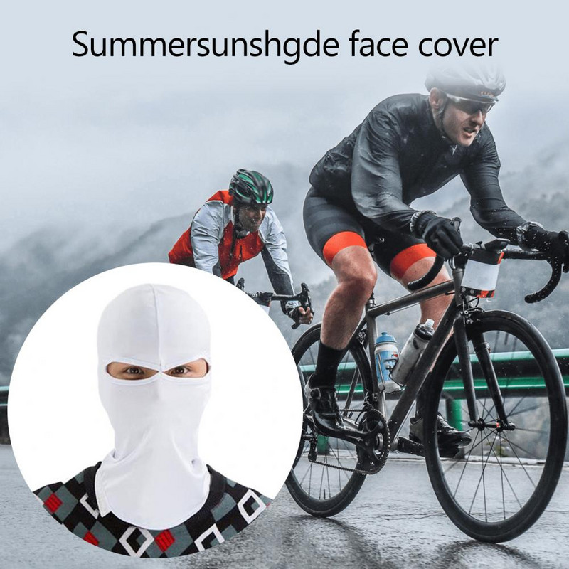 Riteņbraukšanas galvassegas pilnībā pārklājošas elastīgas ledus zīda cepures, saules aizsardzības motociklu galvassegas, slēpju seju pārklājošs āra aksesuāri