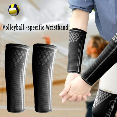 1Pairs Elastic Volleyball Arm Sleeves UV Protection Breathable Forearm Compression Sleeve Sports Safety Wrist Support