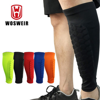 WOSWEIR 1 PC Honeycomb Shin Guard Професионални спортни футболни щитове Футболни клинове Shinguards Ръкави за крака Защитна екипировка