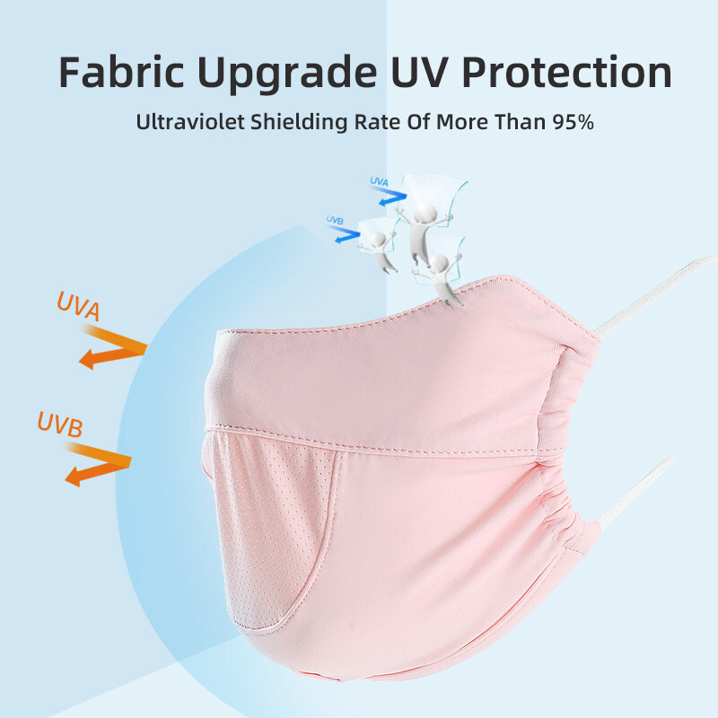 KUPOSS päikesekaitse jalgrattaga näomask UV-vastane 400 Ice Slik Cool pestav korduvkasutatav reguleeritav hingav meeste naiste näomask