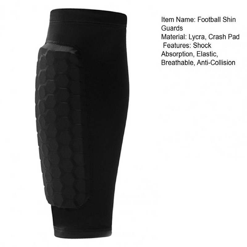 Jalgpallispordi säärekaitse elastne kokkusurutud säärevarrukas kärgstruktuuriga padjanditega, löögikindel kokkupõrkevastane säärekaitsevarustus