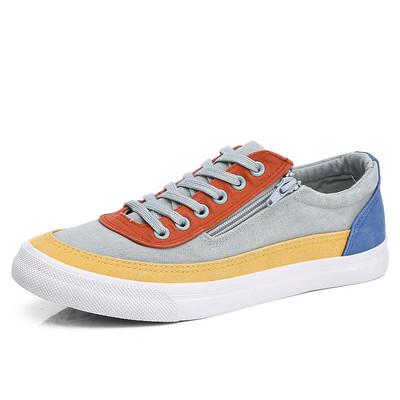 Ventilation Canvas Meeste vabaajajalatsid Kevadised Uue Korea moe lipsudega tossud Hingavast riidest meeste vulkaniseeritud kingad 38-44