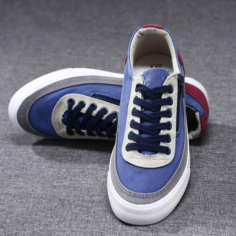 Ventilation Canvas Meeste vabaajajalatsid Kevadised Uue Korea moe lipsudega tossud Hingavast riidest meeste vulkaniseeritud kingad 38-44