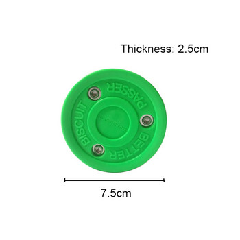 Червени зелени бисквитени тренировъчни шайби за хокей извън леда за уличен хокей, държане на стик, подаваща шайба