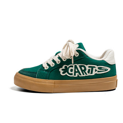 Kevadmood Tikand Lõuendjalatsid Meeste Naised Vulkaniseeritud Kingad Vabaaja madalad tossud Mees Harajuku Rohelised lõuendiga tossud Meeste