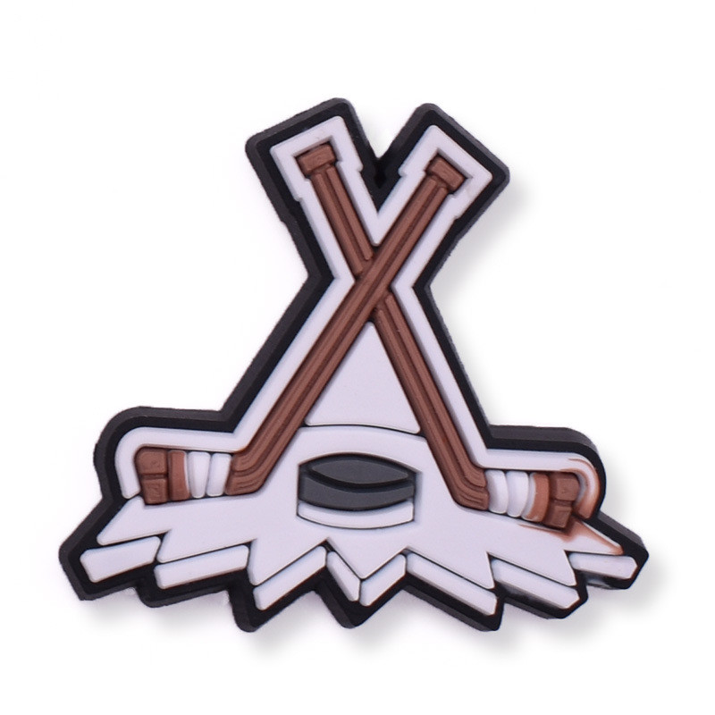 Hokeja piekariņi PVC piespraudes Apavu piekariņi Dekorācijas Hokeja sporta sērijas apavu aksesuāri