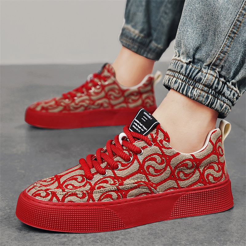 Oriģinālas zaļas dizaineru kedas vīriešiem Trend Platform Šņorējamas Vīriešu audekla apavi Modes Ikdienas elpojošas pilsētas vīriešu kedas