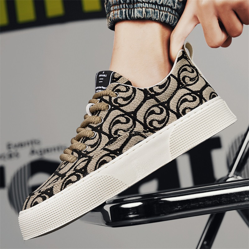 Oriģinālas zaļas dizaineru kedas vīriešiem Trend Platform Šņorējamas Vīriešu audekla apavi Modes Ikdienas elpojošas pilsētas vīriešu kedas