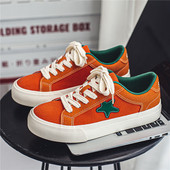 Moedisain Meeste lõuendjalatsid Oranž platvorm Meeste uisud tossud Mugav hingav meeste valge kaubamärgiga kingad Zapatillas De Hombre