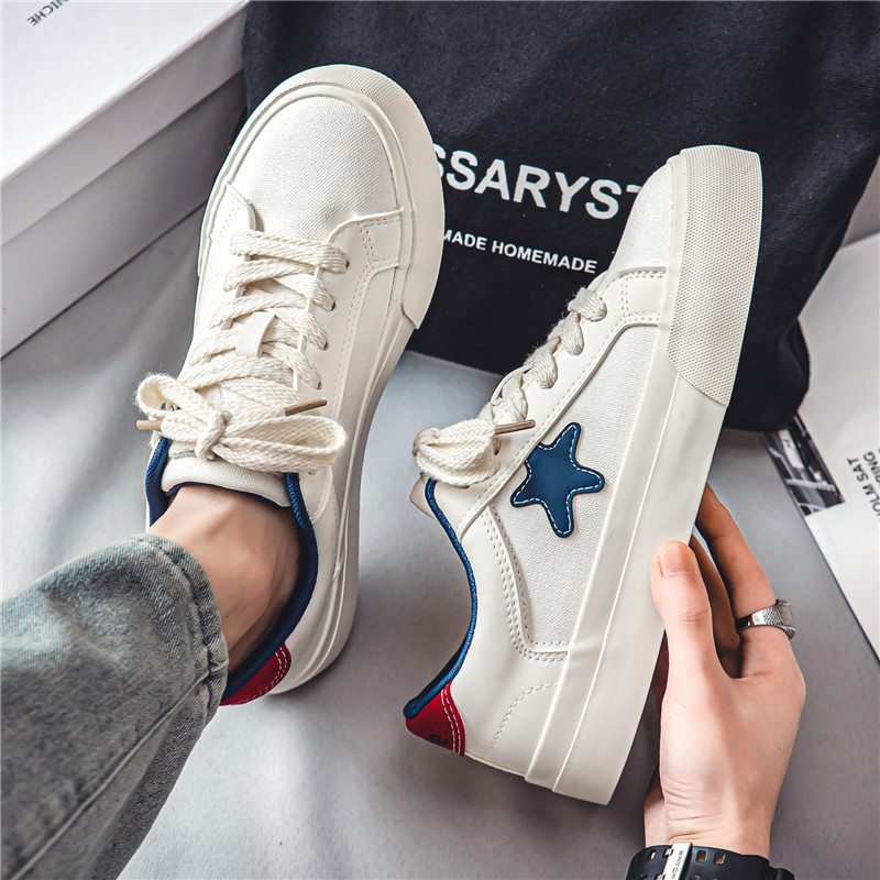 Moedisain Meeste lõuendjalatsid Oranž platvorm Meeste uisud tossud Mugav hingav meeste valge kaubamärgiga kingad Zapatillas De Hombre