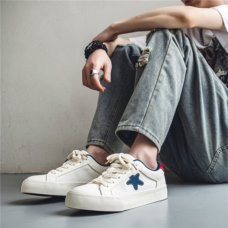 Moedisain Meeste lõuendjalatsid Oranž platvorm Meeste uisud tossud Mugav hingav meeste valge kaubamärgiga kingad Zapatillas De Hombre