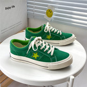 2024. aasta moodsad Madala lõikega meeste rohelised tossud Trendikad staardisainerjalatsid Meeste lõuenditossud Mugavad paeltega meeste vulkaniseeritud kingad