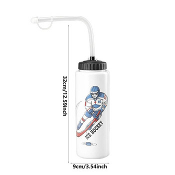 Εξοπλισμός χόκεϊ με μπουκάλι νερού για χόκεϊ επί πάγου Χωρίς BPA 1000ml Μακρύ Αθλητικό Μπουκάλι για Χόκεϊ επί πάγου Προμήθειες αθλητικών ποδοσφαίρου Lacrosse