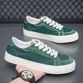 Moodsad rohelised tossud, meeste espadrillid, 2024. aasta kevad, uued meeste madala lõikega lõuendist kingad, mugavad hingavad meeste vulkaniseeritud tossud