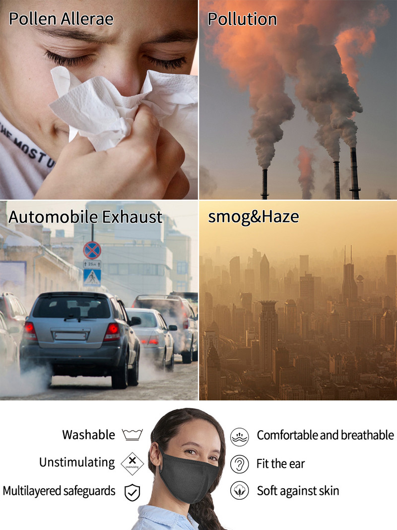 Korduvkasutatav näotolmumask hingav, mugav reguleeritav, filtrikotiga pestav, sobib kodukontori välitöödeks