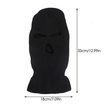 Army Tactical Mask 3 Hole Full Face Mask Μάσκα σκι Winter Balaclava κράνος μοτοσικλέτας Πλήρες κράνος