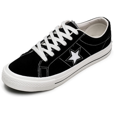 Divatos mély deszkás férfi gördeszkacipők Divatos narancssárga csillag design férfi vászon tornacipő kényelmes fűzős férfi vulkanizált cipő 2024