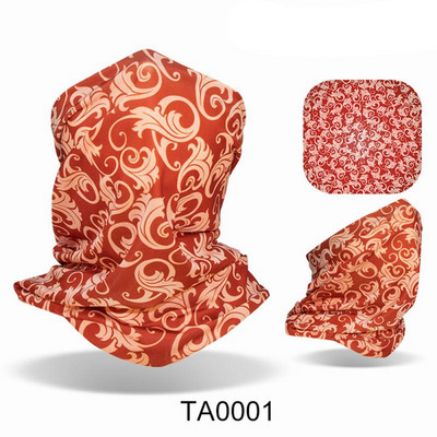 Ledus zīda auduma apdruka un tā ir daudzpusīga riteņbraukšanas maska āra saules aizsardzībai Ice Cool Upf50 aukstā sauļošanās maska