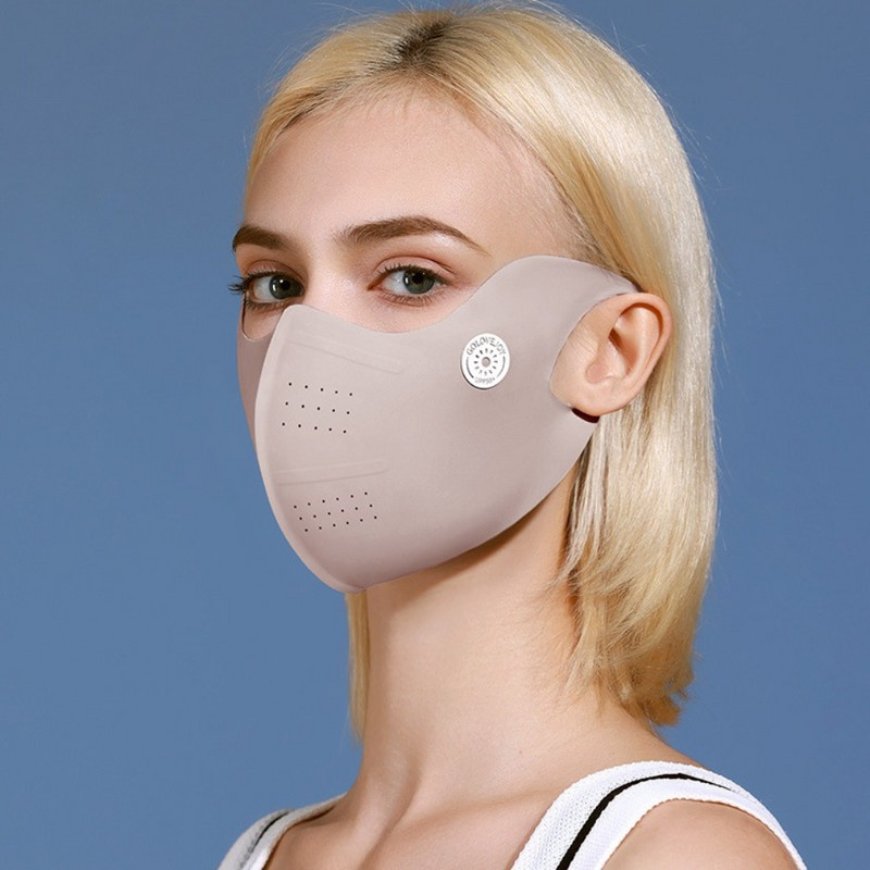 Anti-UV fényvédő maszk Új, mosható, légáteresztő napvédő arcvédő hálós újrafelhasználható jeges selyemmaszk sport