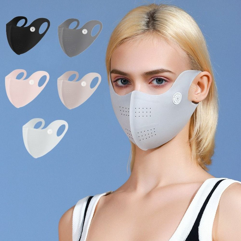 Anti-UV fényvédő maszk Új, mosható, légáteresztő napvédő arcvédő hálós újrafelhasználható jeges selyemmaszk sport