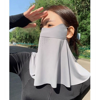 Слънцезащитна маска за спорт на открито Дамска безследна маска Ледена копринена UV защита Лятно колоездене Слънцезащита Дишаща тънка покривка за лице