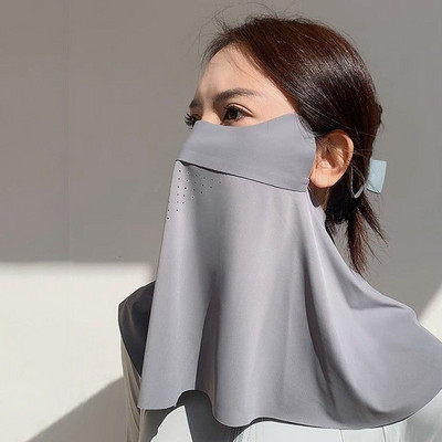 Outdoor Sport sauļošanās maska sievietēm Traceless Mask Ledus zīda UV aizsardzība Vasaras riteņbraukšana SunProtection elpojošs plāns pārklājums sejai