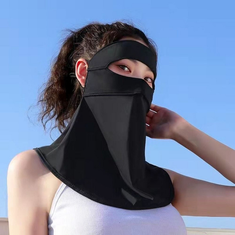 UPF 50+ Anti-UV Women Sejas pārklājums, vēja necaurlaidīgs Summer 360 Full Cover Sun Protection Mask Cool Feeling Balaclava Mas