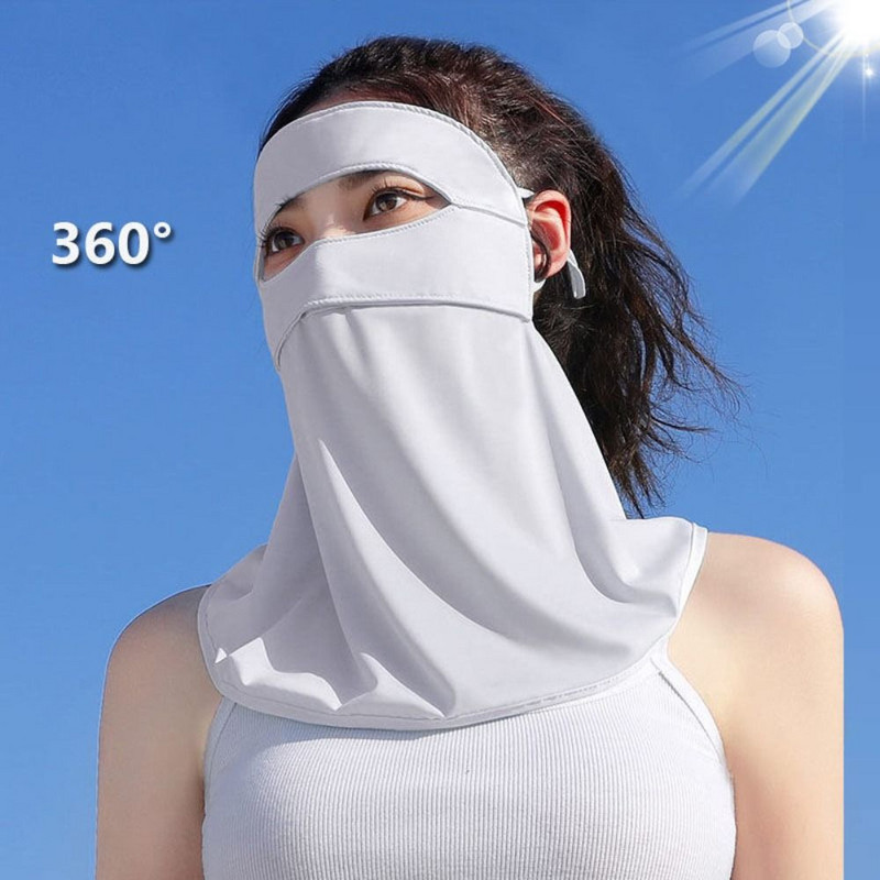 UPF 50+ Anti-UV Women Sejas pārklājums, vēja necaurlaidīgs Summer 360 Full Cover Sun Protection Mask Cool Feeling Balaclava Mas