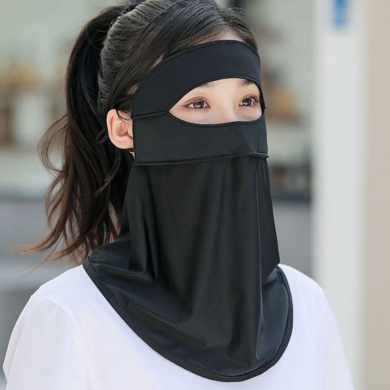 UPF 50+ Anti-UV Women Sejas pārklājums, vēja necaurlaidīgs Summer 360 Full Cover Sun Protection Mask Cool Feeling Balaclava Mas