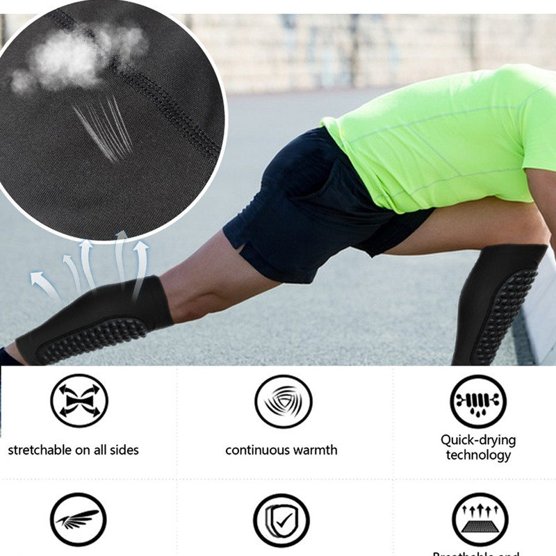 1 pāris futbola apakšstilbu aizsargu apakšstilbu uzlikas sievietēm vīriešiem, sporta zāles apakšstilbu aizsargu zeķu piedurknes ar putām, ikru kompresijas piedurkņu spilventiņi sportam