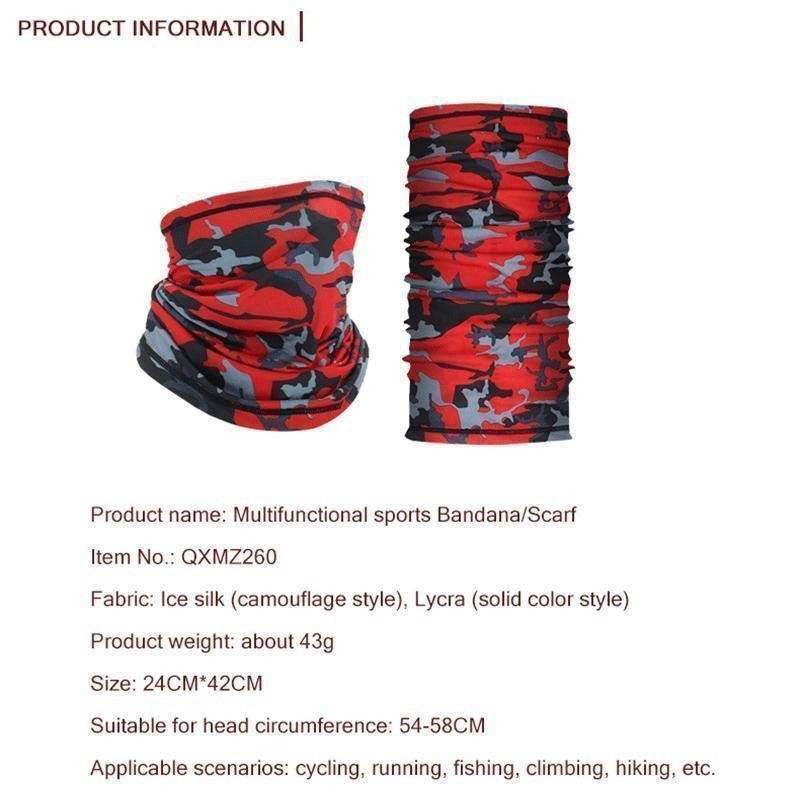 Daudzfunkcionāla UV aizsardzība burvju šalles kakla sildīšanas caurule, āra makšķerēšana, pārgājieni, riteņbraukšana, seja galvas apvalks, bandānas galvas saite