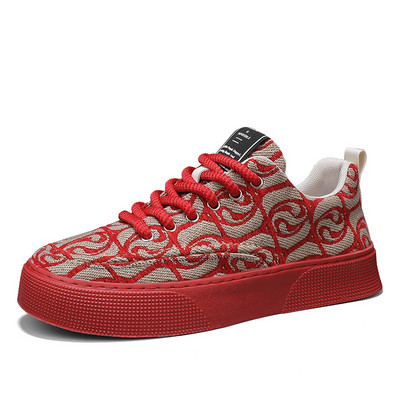 Disainer Rohelised lõuendijalatsid Meeste Moeprint Meeste vulkaniseeritud tossud Hingavad platvormid Spordijalatsid meestele 2024