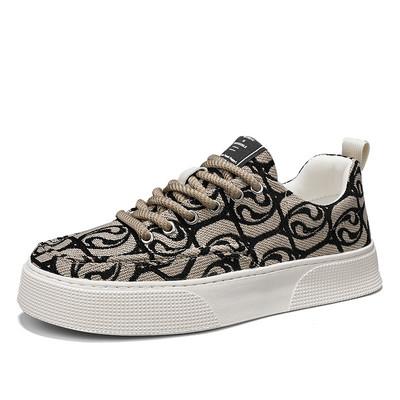 Disainer Rohelised lõuendijalatsid Meeste Moeprint Meeste vulkaniseeritud tossud Hingavad platvormid Spordijalatsid meestele 2024